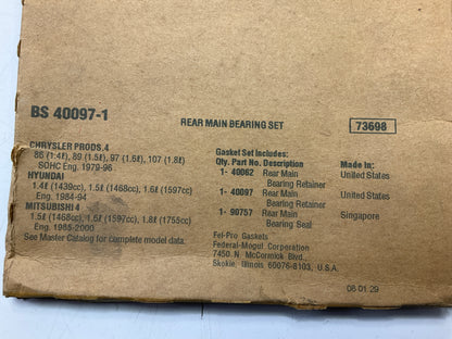 Fel-Pro BS40097-1 Rear Main Seal Set For 1979-1996 Chrysler 1.4L 1.5L 1.6L 1.8L