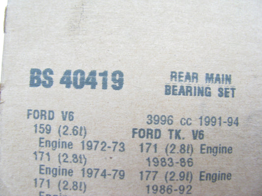 Fel-pro BS40419 Rear Main Seal Kit For 1972-1994 Ford 2.6L 2.8L 2.9L 4.0L V6