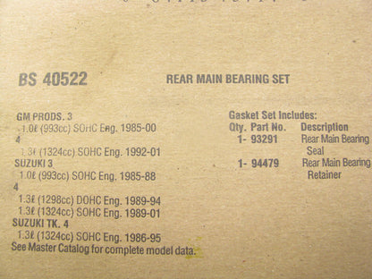 FEL-PRO BS40522 Rear Crank Main Seal Kit 85-01 Chevy Pontiac Suzuki 1.0L 1.3L