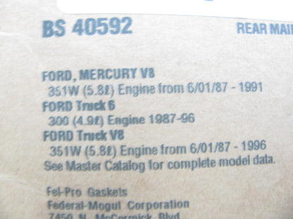 Fel-pro BS40592 Engine Crankshaft Main Bearing REAR Seal Gasket