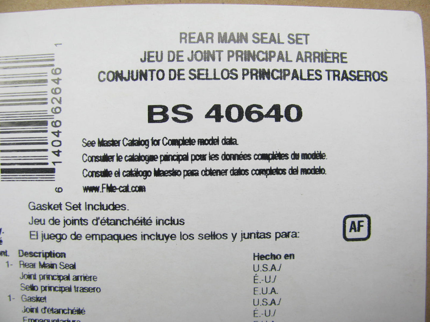 Fel-pro BS40640 Rear Main Seal Set 12-16 Chevrolet GMC 4.8L 5.3L 6.0L 6.2L 7.0L