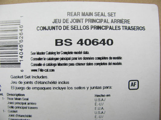 Fel-pro BS40640 Rear Main Seal Set 12-16 Chevrolet GMC 4.8L 5.3L 6.0L 6.2L 7.0L