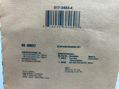 Fel-Pro BS40657 Rear Main Crankshaft Bearing Seal Set