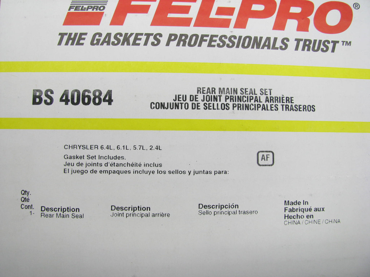 Fel-pro BS40684 Crankshaft Seal Kit (Rear Main Seal) For Chrysler 5.7L 6.1L 6.4L
