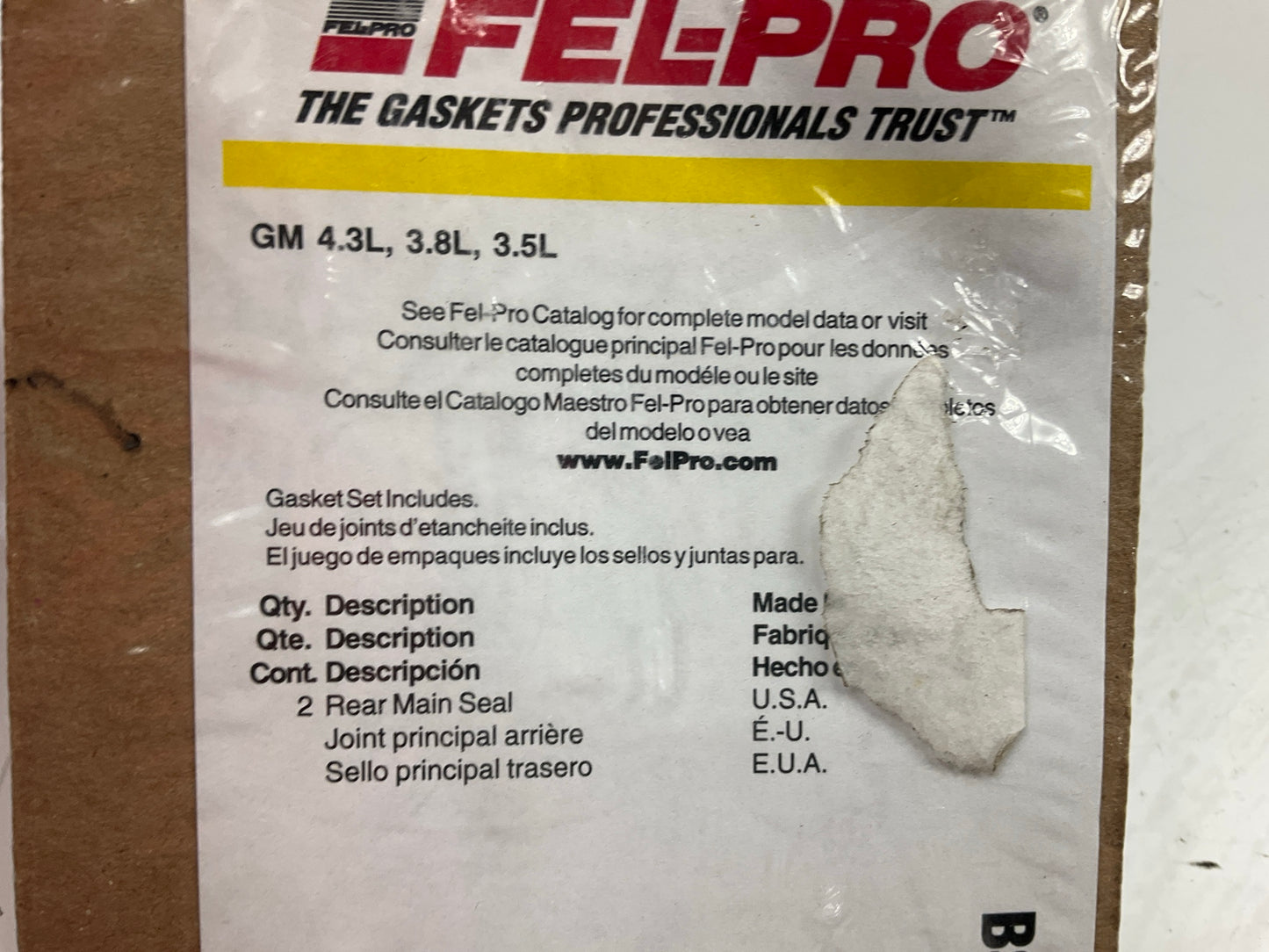 Fel-Pro BS5048 Rear Main Bearing Seal Set For 1940-54 Chevrolet 216, 235, 261-L6