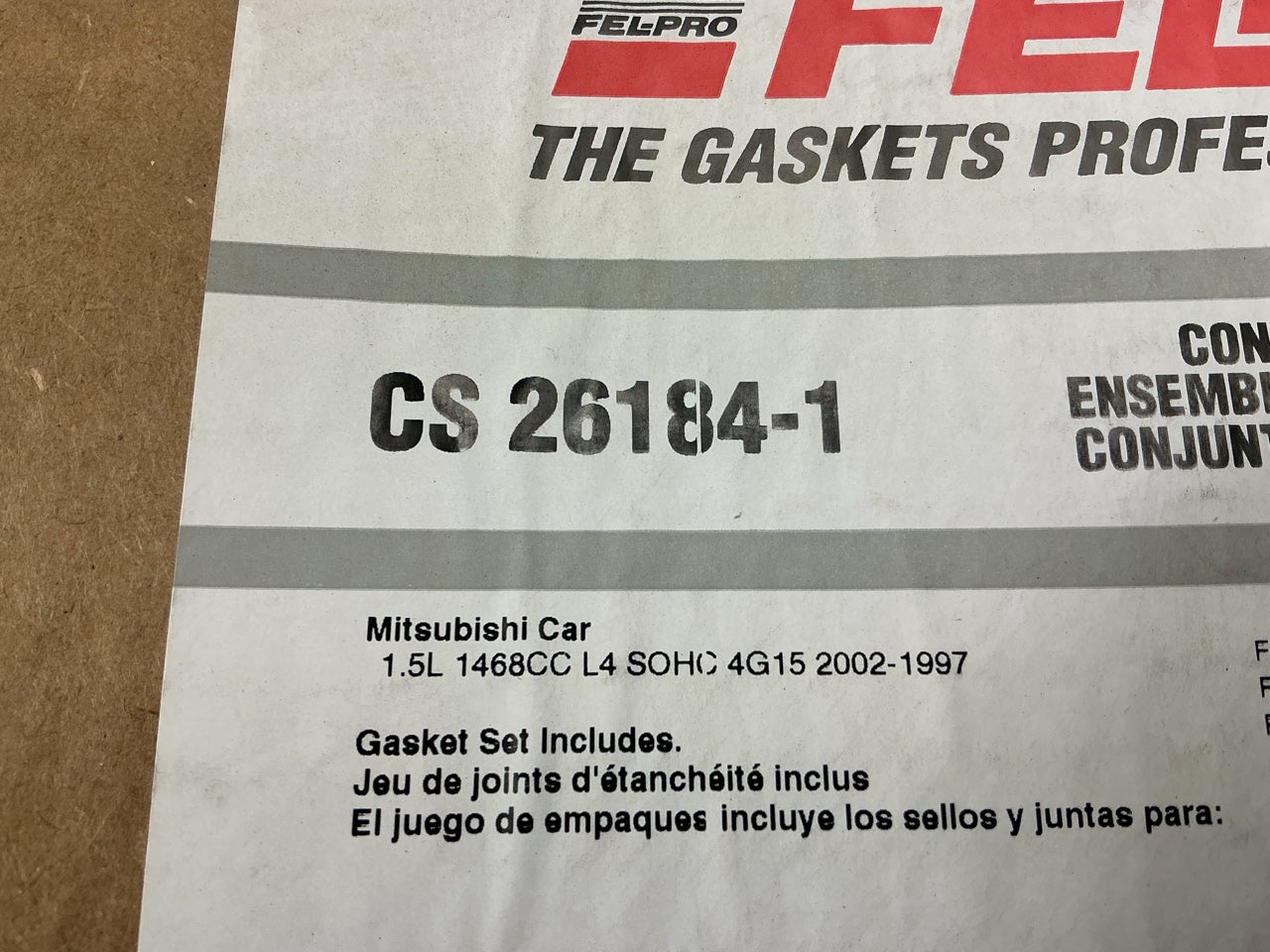 Fel-pro CS26184-1 Conversion (Lower) Gasket Set 1997-2002 Mitsubishi 1.5L 4G15