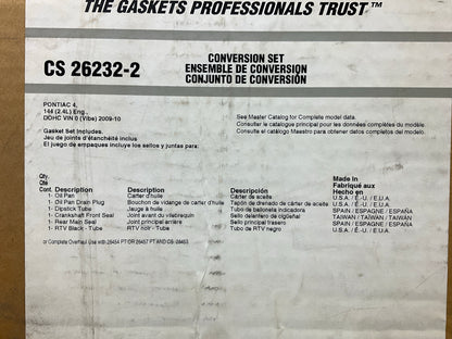 Fel-pro CS26232-2 Conversion (Lower Engine) Gasket Set - 09-10 Pontiac Vibe 2.4L