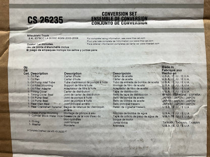 Fel-pro CS26235 Conversion (Lower Engine) Gasket Set 04-06 Mitsubishi Outlander