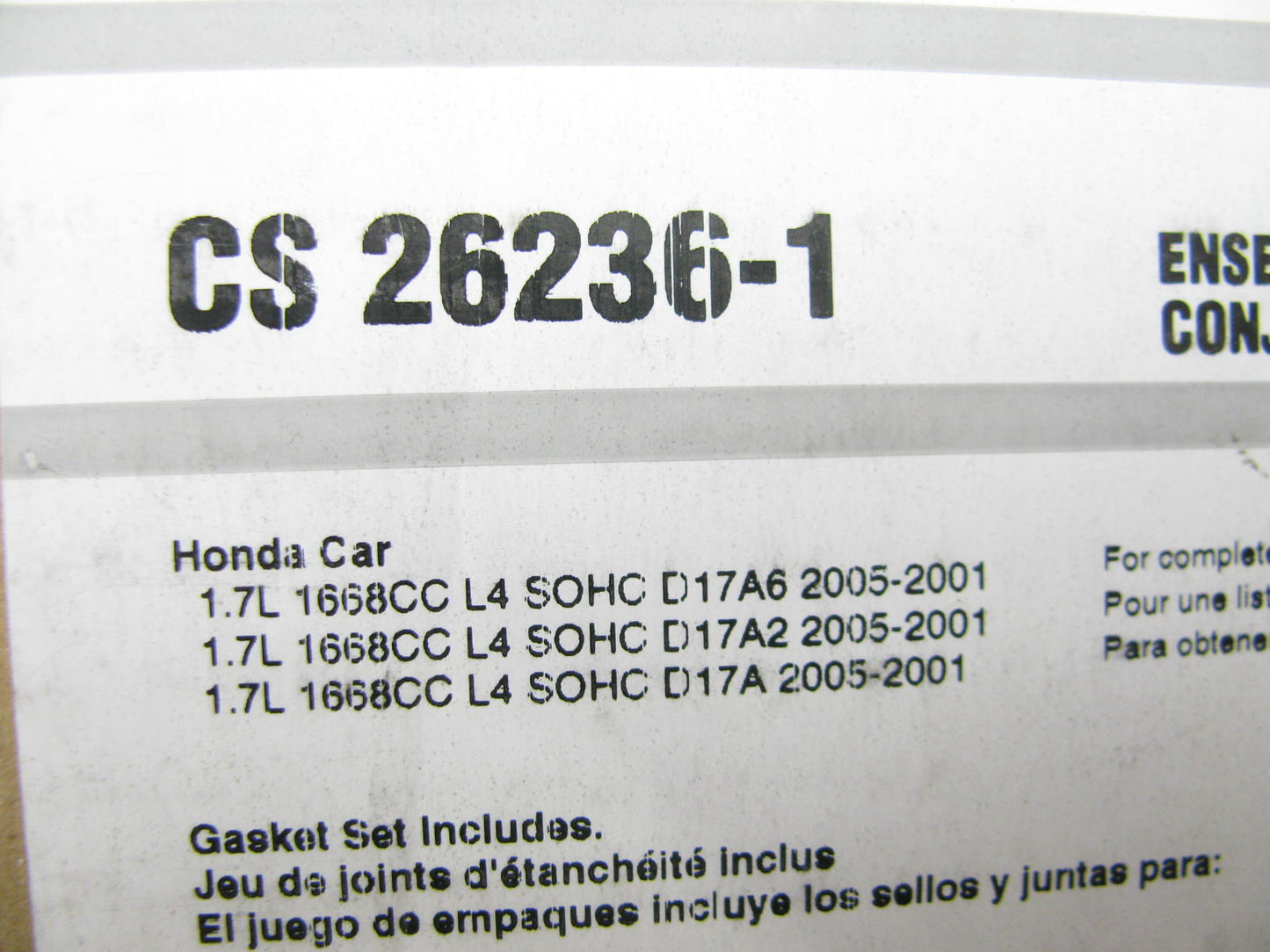 Fel-pro CS26236-1 Conversion Lower Gasket Set 2001-2005 Honda & Acura 1.7L-L4