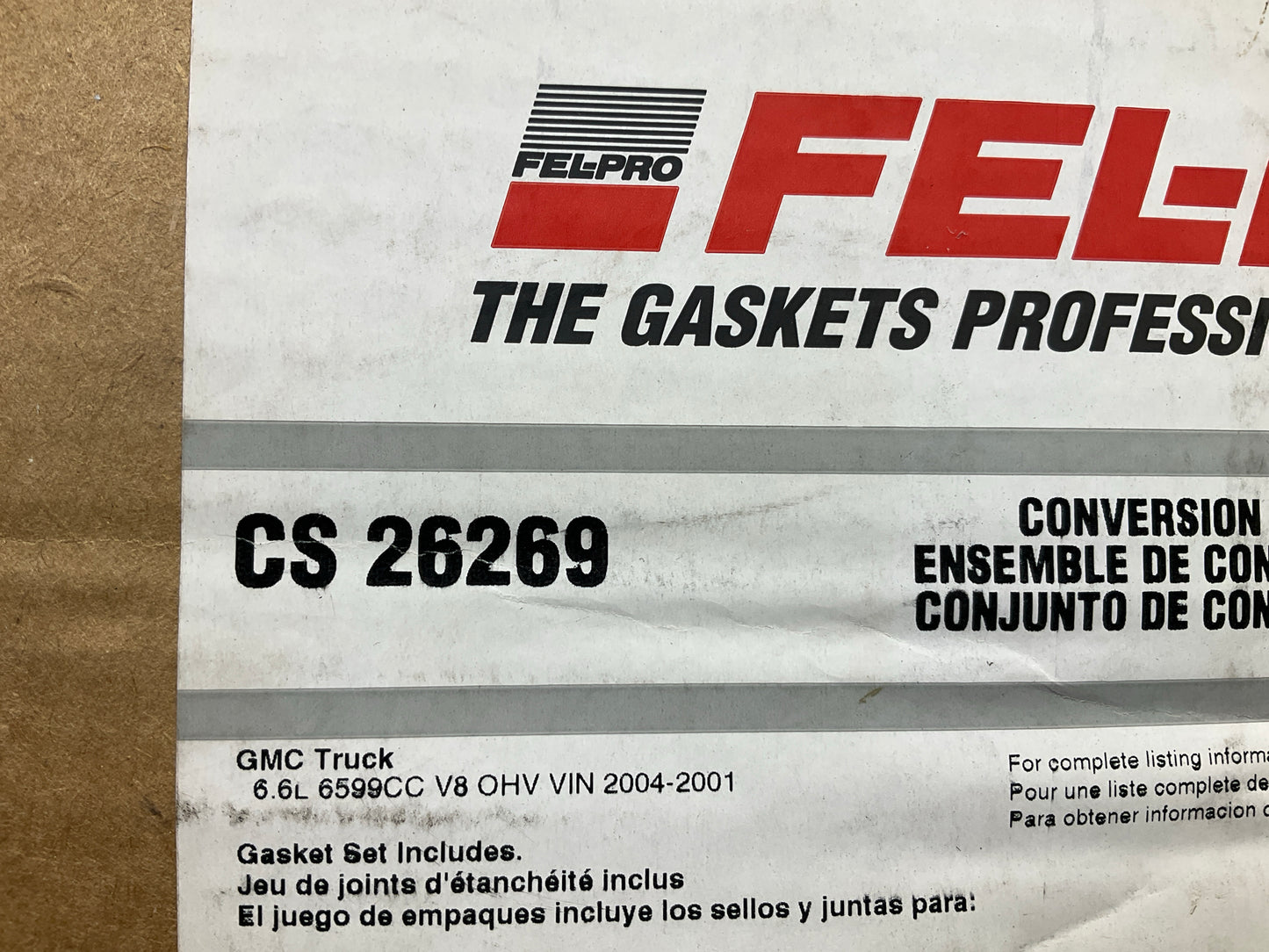 Fel-pro CS26269 Lower Engine Conversion Gasket Set 01-10 GM 6.6L Turbo Diesel V8