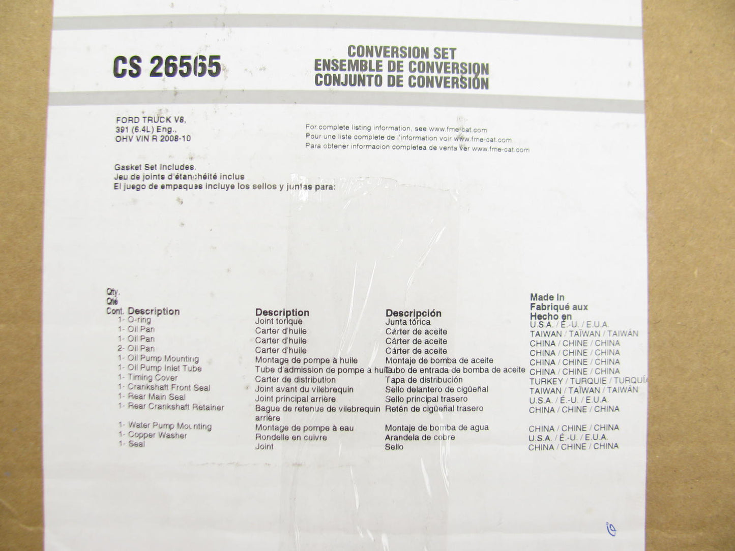 Fel-pro CS26565 Conversion Lower Gasket Set For 2008-10 Ford 6.4L Powerstroke