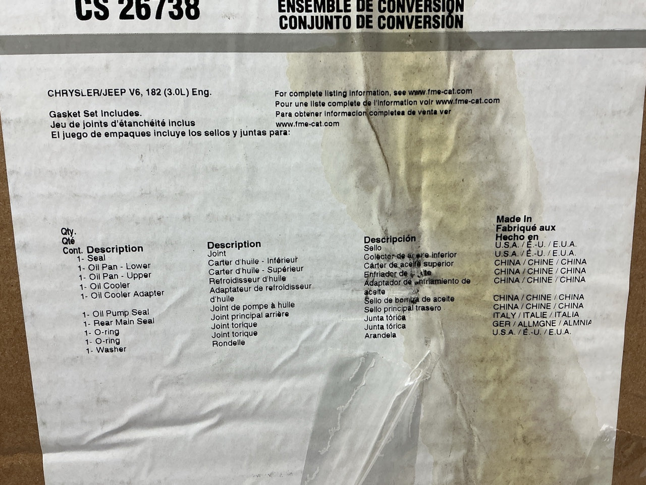 Fel-Pro CS26738 Conversion (Lower) Gasket Set For 2014-2020 Ram 1500 3.0L DIESEL