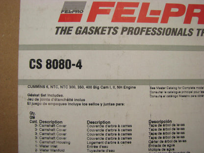 Fel-pro CS8080-4 Conversion Lower Gasket Set For Cummins NTC300 350 400 Big Cam
