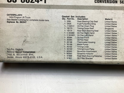 Fel-pro CS8624-1 Conversion (Lower) Gasket Set For CAT / Hercules 1404 Forklift