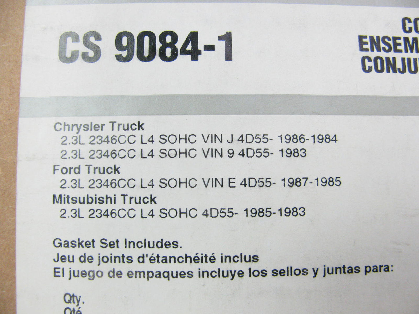Fel-pro CS9084-1 Conversion Lower Gasket Set 1983-87 Ford Mitsubishi 2.3L Diesel
