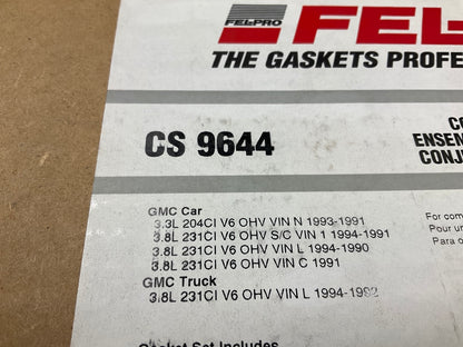 Fel-pro CS9644 Conversion (Lower) Gasket Set For 1990-1994 GM 3.8L-V6