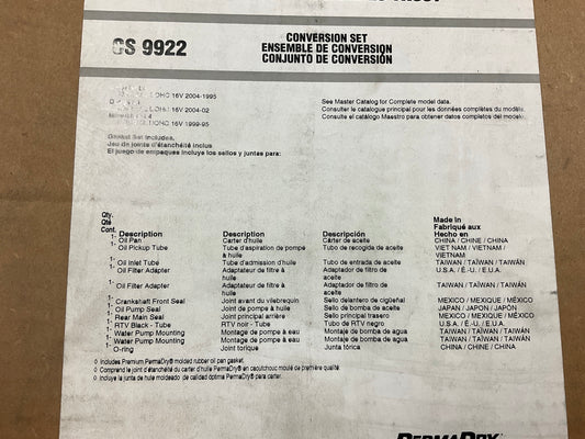 Fel-pro CS9922 Conversion (Lower) Gasket Set For 1995-2004 Chrysler 2.0L-L4 DOHC