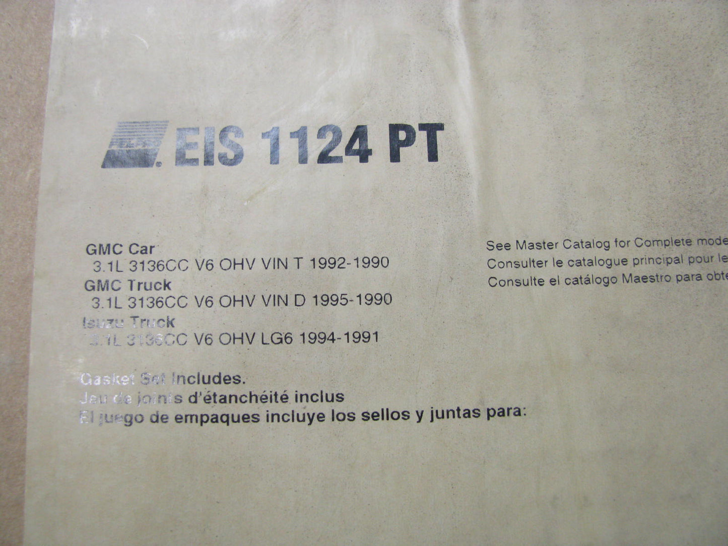 Fel-pro EIS1124PT Engine Rebuild Gasket Set For 1990-1995 GMC Isuzu 3.1L-V6