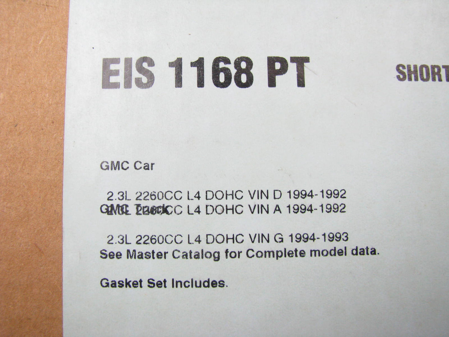 Fel-pro EIS1168PT Short Block Engine Gasket Set For 1992-1994 GM 2.3L-L4