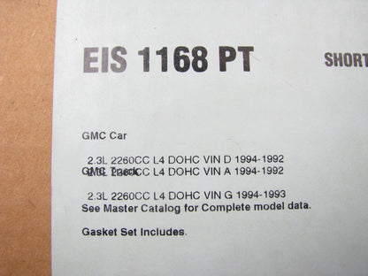 Fel-pro EIS1168PT Short Block Engine Gasket Set For 1992-1994 GM 2.3L-L4