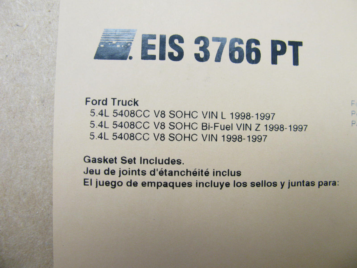 Fel-pro EIS3766PT Engine Rebuild Gasket Set - 1997-1998 Ford Truck 5.4L V8 SOHC