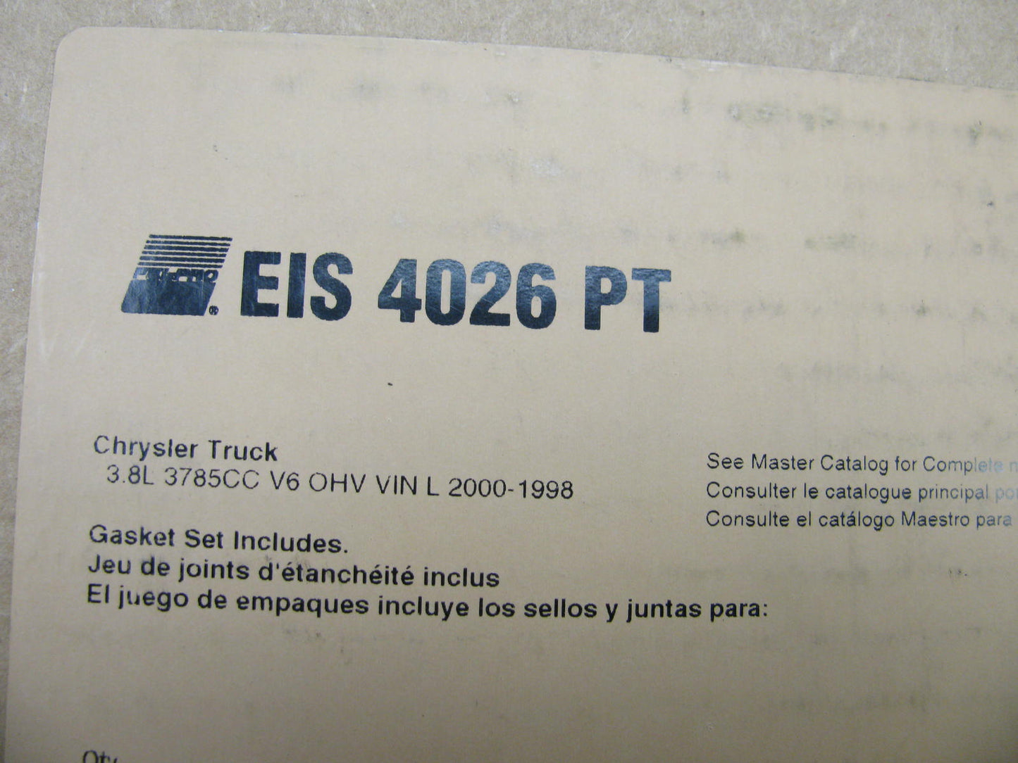 Fel-pro EIS4026PT PARTIAL Engine Rebuild Gasket Set For 98-00 Caravan 3.8L V6