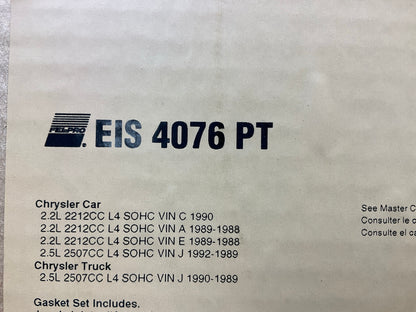 Fel-Pro EIS4076PT Engine Rebuilder Gasket Set For 1988-1989 Chrysler 2.2L-L4