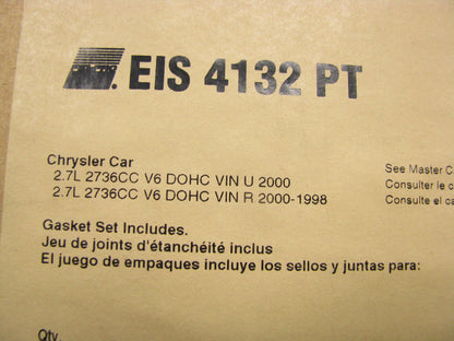 Fel-pro EIS4132PT Full Gasket Set  For 1998-2000  Concorde, Intrepid 2.7L DOHC