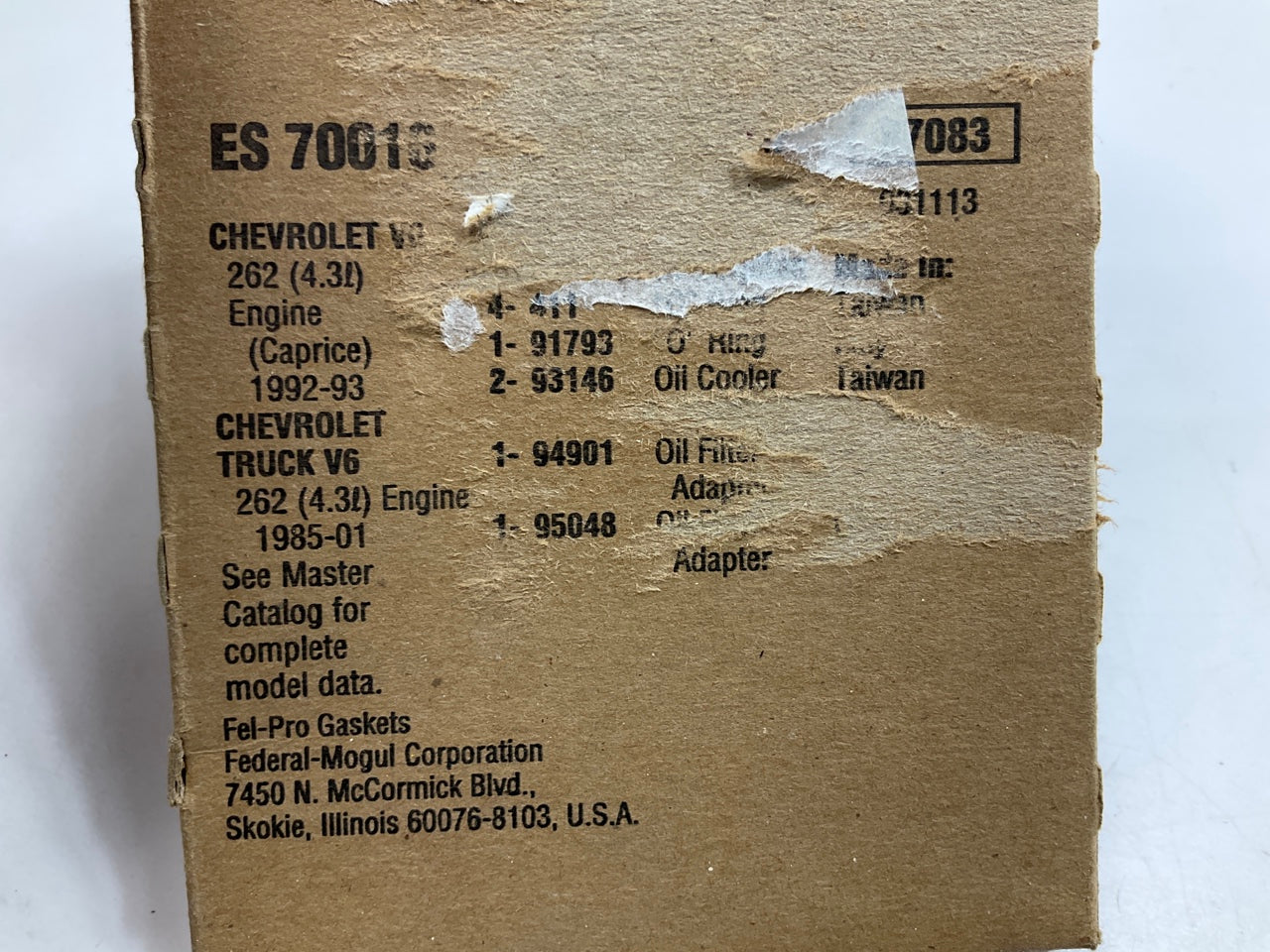 Fel-Pro ES70016 Engine Oil Cooler Gasket Set 1985-13 Chevrolet GMC 262 4.3L V6