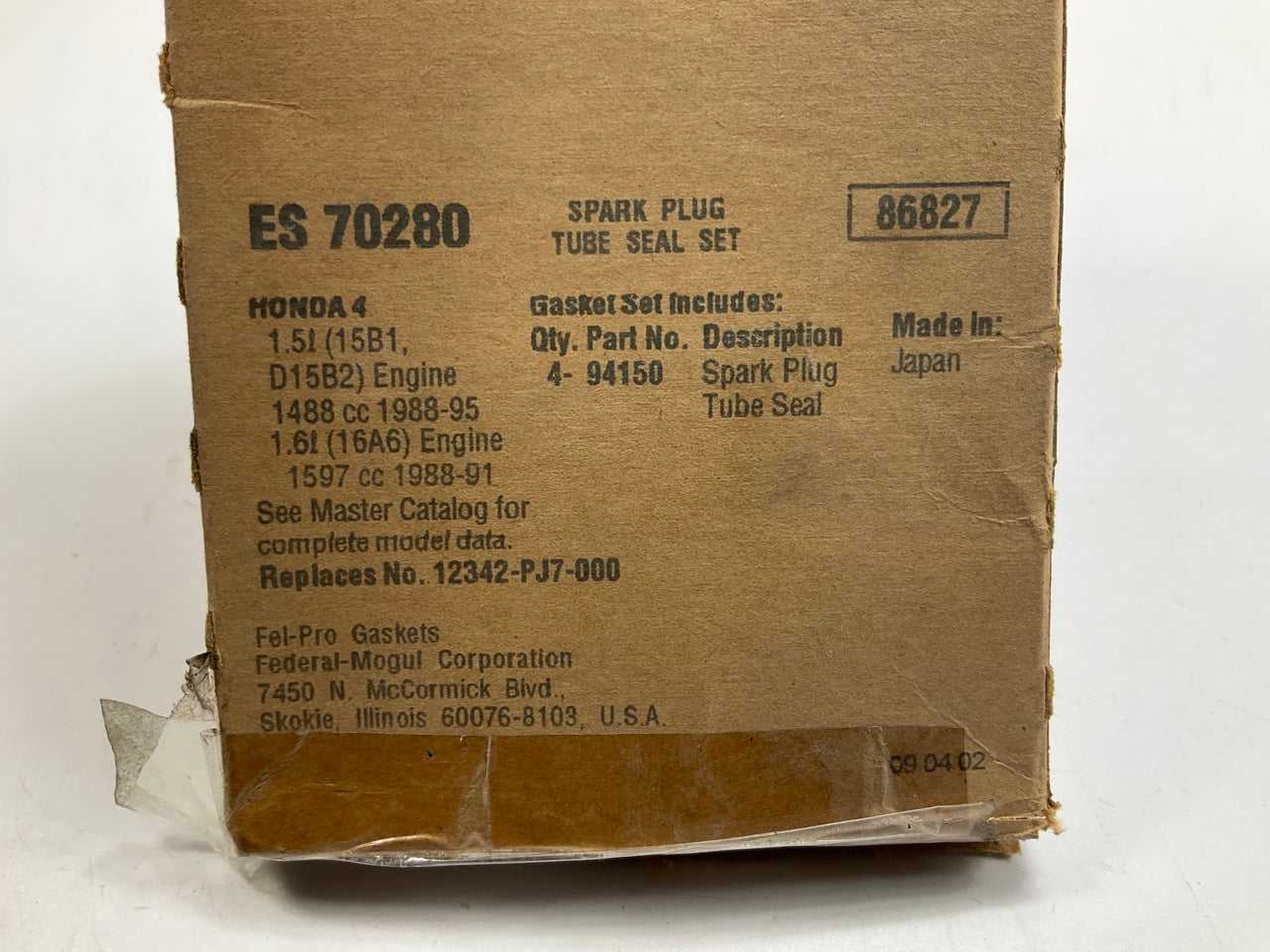 FEL-PRO ES70280 Valve Cover Spark Plug Tube Seal Set - 88-95 Honda 1.5L 1.6L I4