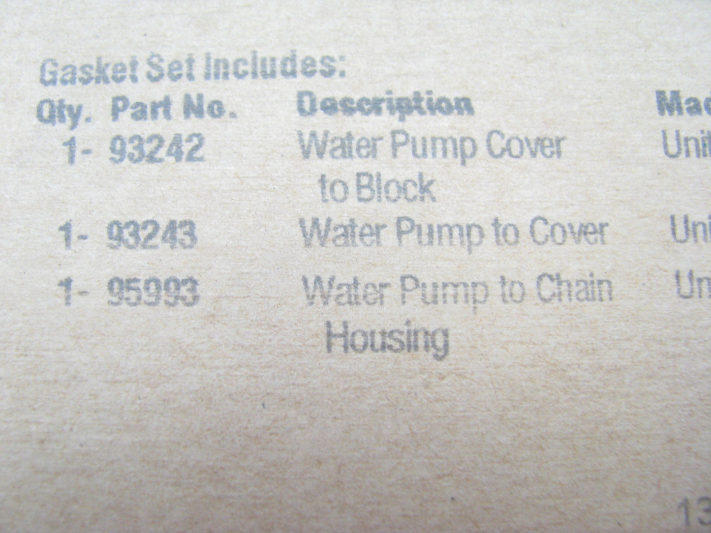 Fel-Pro ES72103 Engine Water Pump Mounting Gasket Seal Kit 1996-00 GM 2.4L