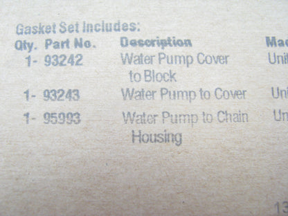 Fel-Pro ES72103 Engine Water Pump Mounting Gasket Seal Kit 1996-00 GM 2.4L