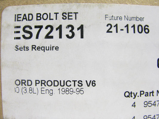 Fel-pro ES72131 Cylinder Head Bolt COMPLETE Set For 1994-1995 Mustang 3.8L V6