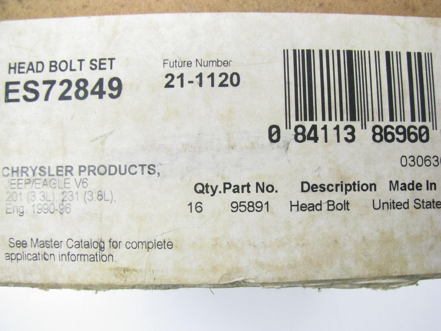 Fel-pro ES72849 Engine Cylinder Head Bolt Set For 90-96 Chrysler 3.3L 3.8L V6