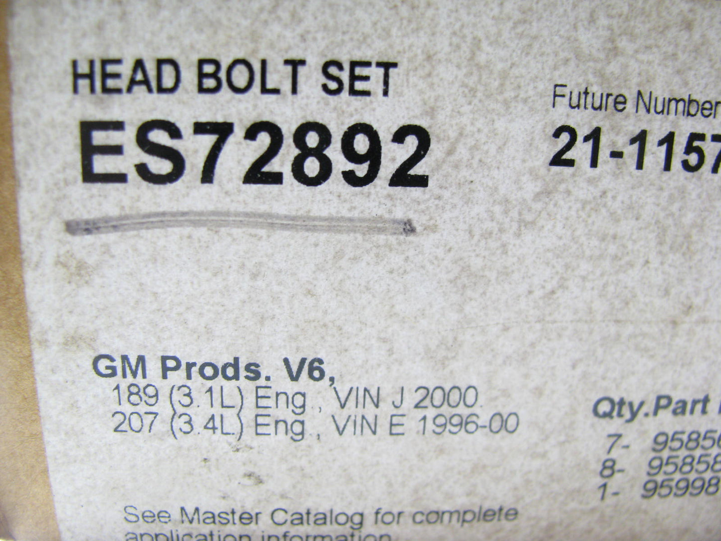 Fel-pro ES72892 Cylinder Head Bolts - 1996-2009 GM 3.1L 3.4L V6
