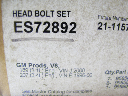 Fel-pro ES72892 Cylinder Head Bolts - 1996-2009 GM 3.1L 3.4L V6