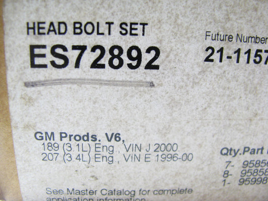 Fel-pro ES72892 Cylinder Head Bolts - 1996-2009 GM 3.1L 3.4L V6
