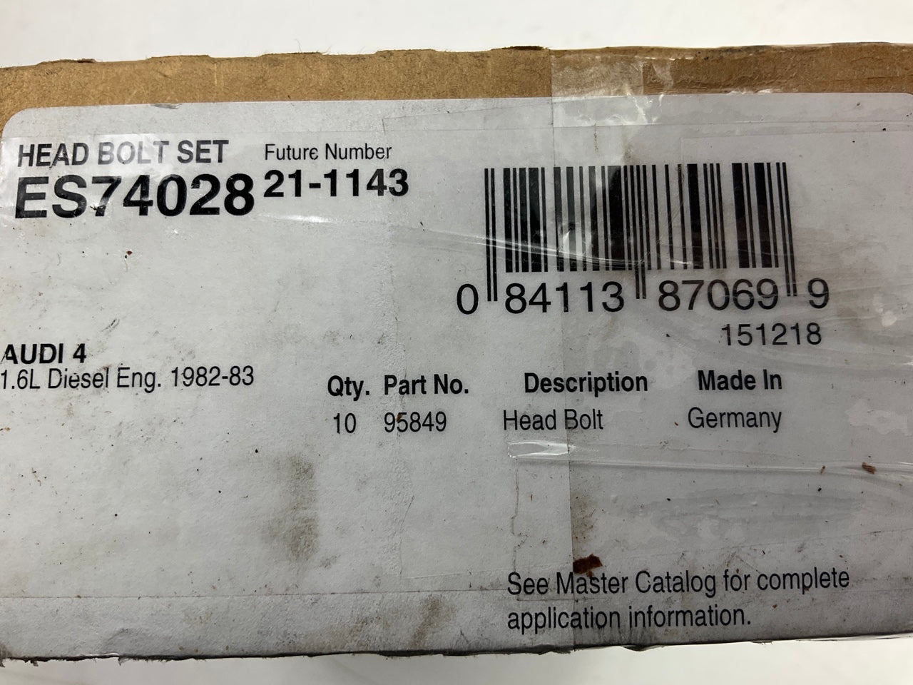 Fel-pro ES74028 Engine Cylinder Head Bolt Set - 81-85 VW, Audi 1.6L Diesel