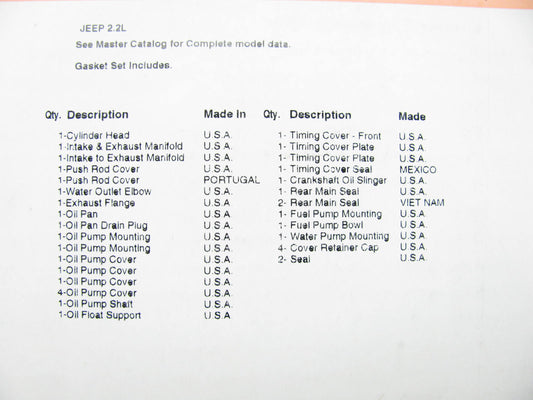 Fel-Pro FS7285B Engine Full Gasket Set For 1943-1968 Jeep 134-L4