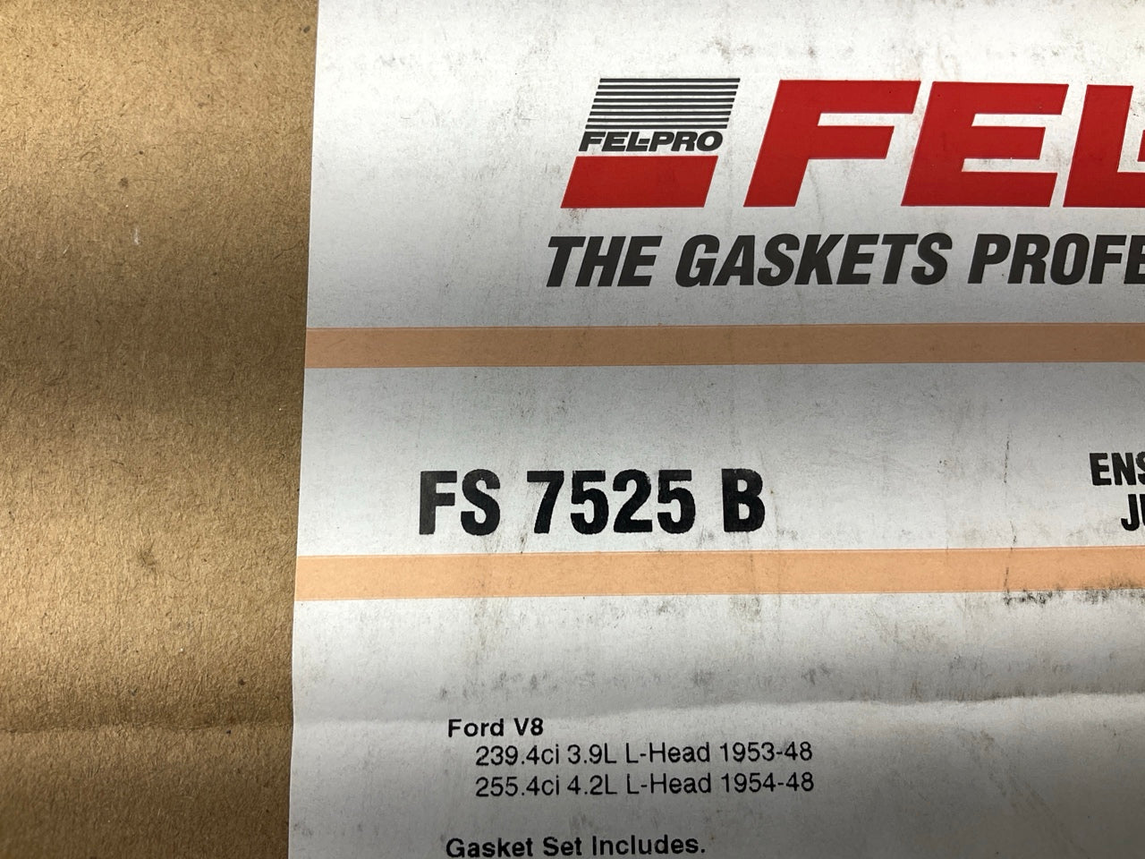 Fel-Pro FS7525B Engine Full Gasket Set For 1948-1954 Ford 239 255 FlatHead V8
