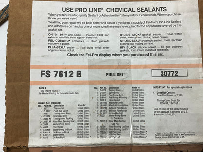 Fel-Pro FS7612B Engine Full Gasket Set For 1936-1952 Buick 320-L8 STRAIGHT EIGHT