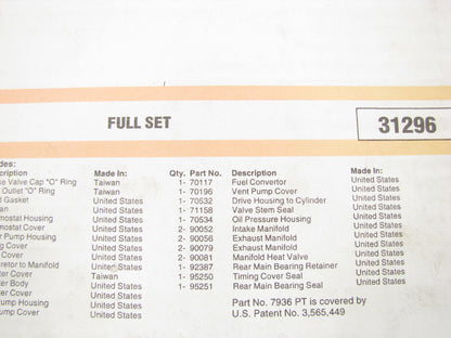 Fel-pro FS7936PT Full Engine Gasket Set For John Deere 201 227