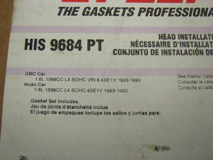 Fel-pro HIS9684PT Cylinder Head Gasket Set for 1990-1993 Geo Isuzu 1.6L