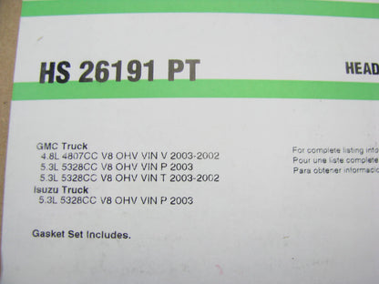 Fel-Pro HS26191PT Cylinder Head Gasket Set For 2002-2003 4.8L 5.3L GM LS Engines