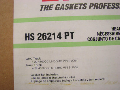 Fel-pro HS26214PT Cylinder Head Gasket Set - 2002-2004 Chevy GMC Isuzu 4.2L-L6