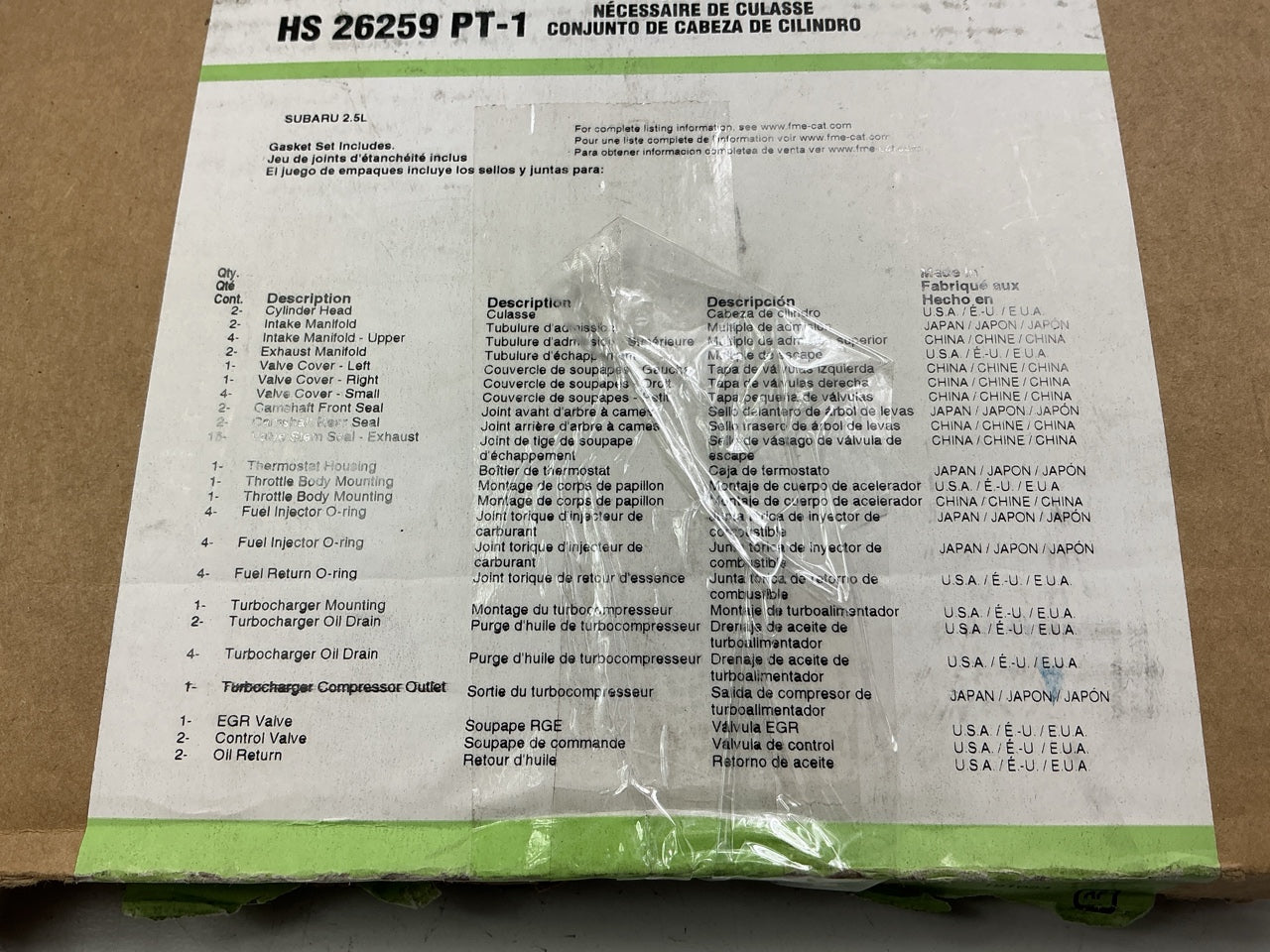 Fel-Pro HS26259PT-1 Cylinder Head Gasket Set For 2004-2006 Subuaru 2.5L-H4