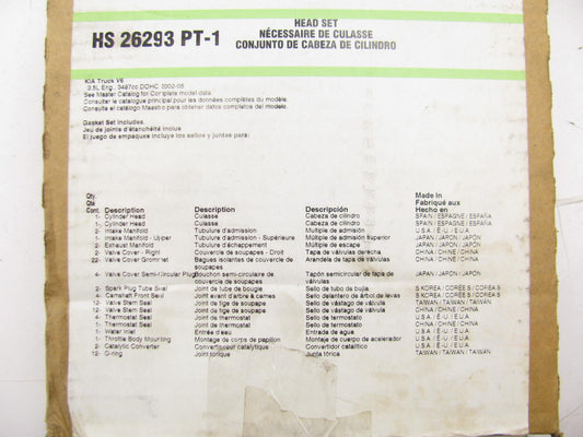 Fel-pro HS26293PT-1 Cylinder Head Gasket Set For 2002-2005 Kia Sedona 3.5L