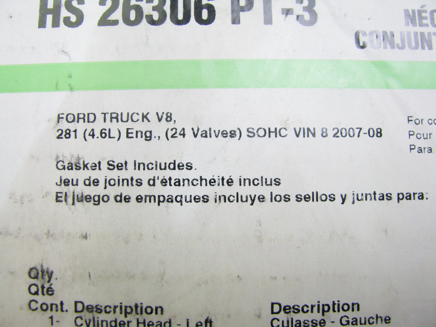 Fel-pro HS26306PT-3 Cylinder Head Gasket Set For 1997-2008 Ford Mercury 4.6L-V8