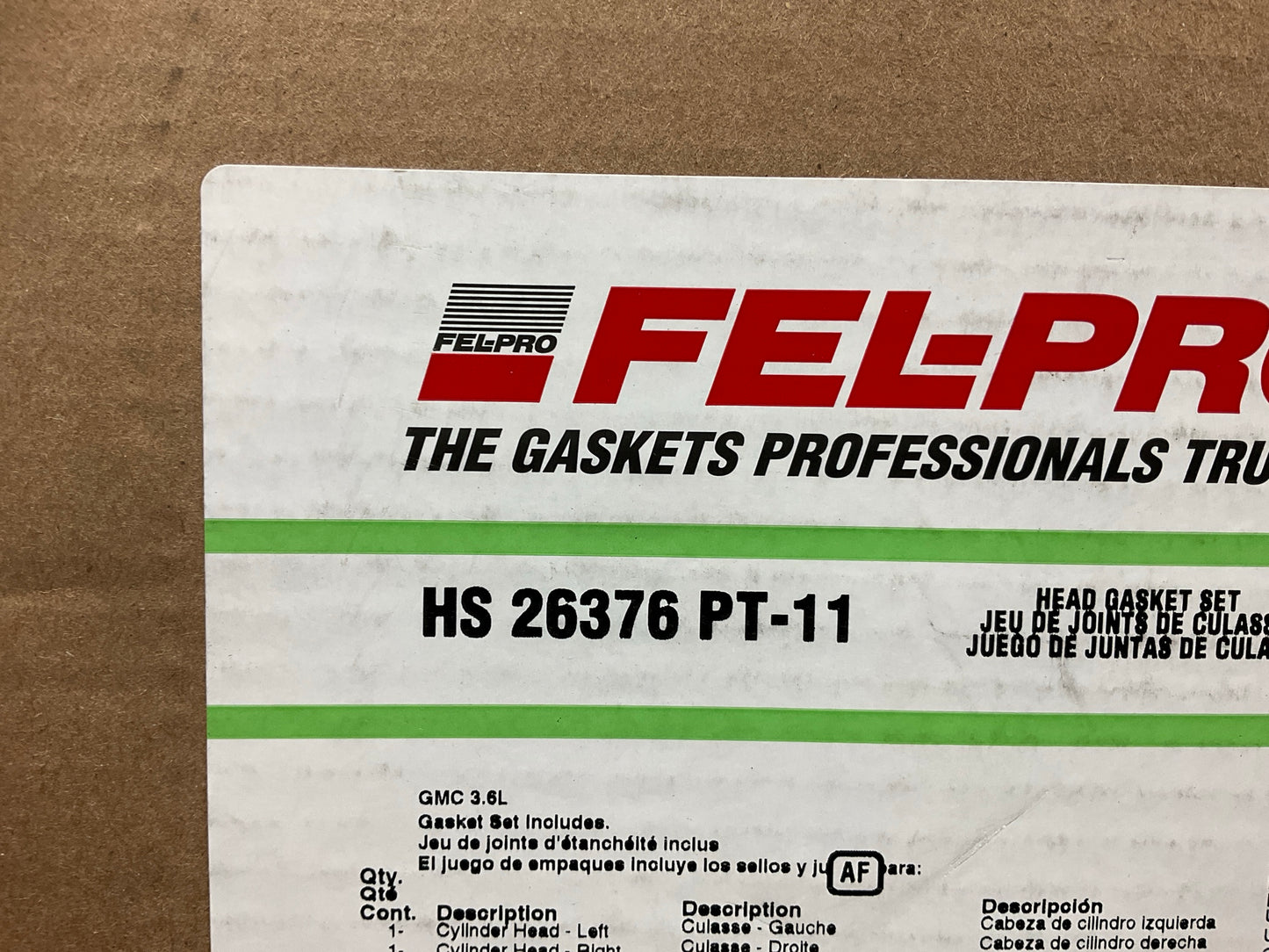 Fel-pro HS26376PT-11 Cylinder Head Gasket Set For 2009-2011 Cadillac 3.6L-V6