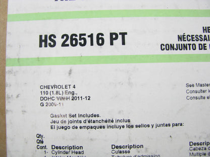 Fel-pro HS26516PT Cylinder Head Gasket Set 2009-11 Chevrolet Pontiac 1.6L-L4